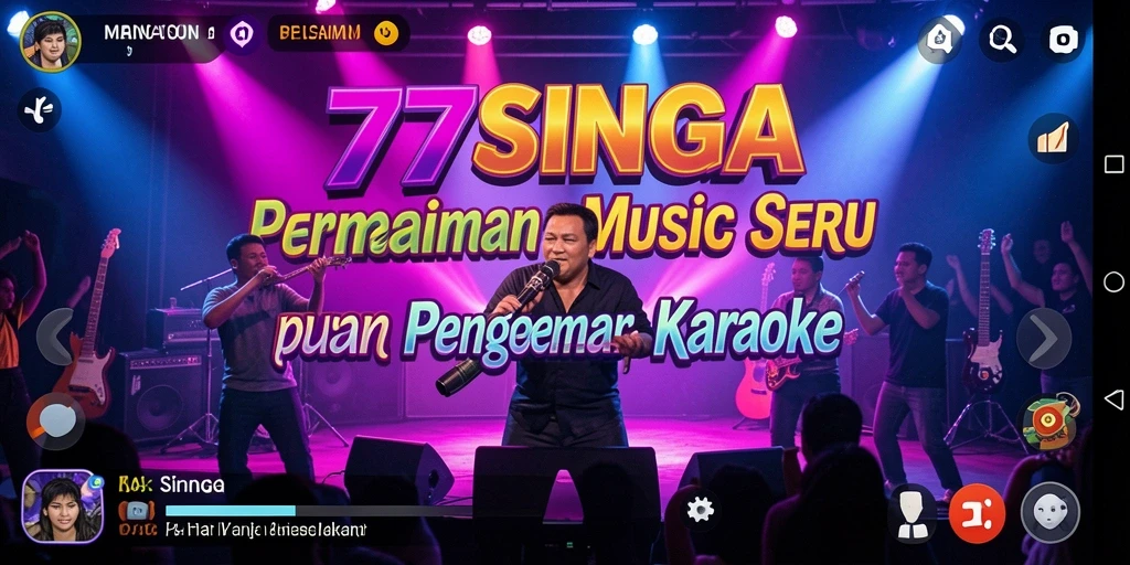 Screenshot gameplay 77SINGA yang menunjukkan keseruan bernyanyi.
