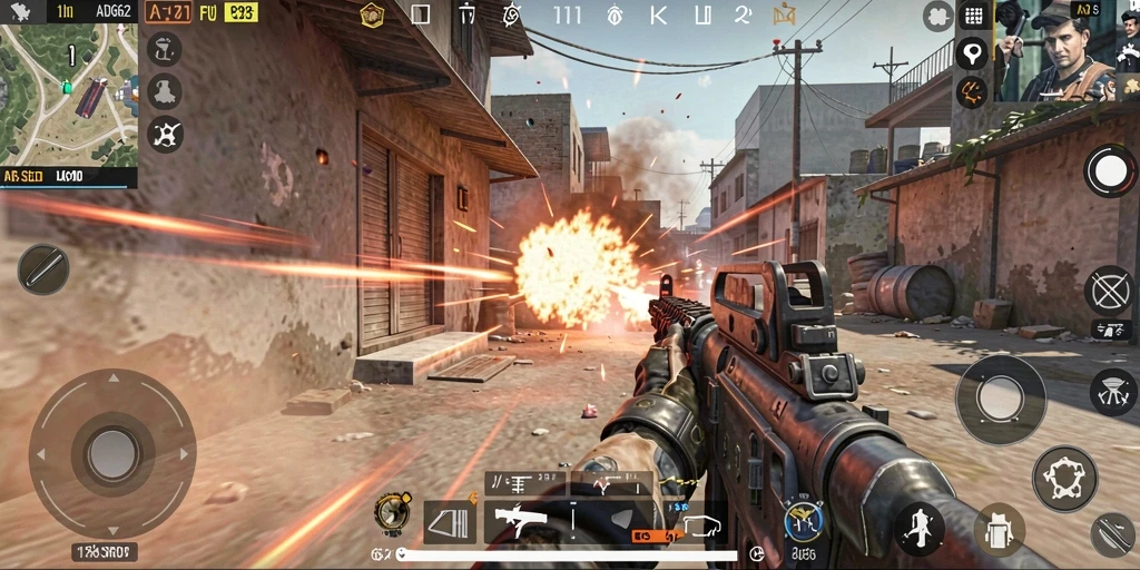 Tangkapan layar gameplay ADG62 menampilkan aksi tembak-menembak yang mendebarkan.