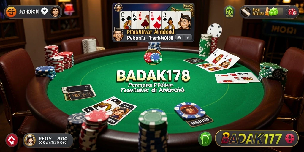 Tampilan gameplay Poker yang intens dan mendebarkan di BADAK178.