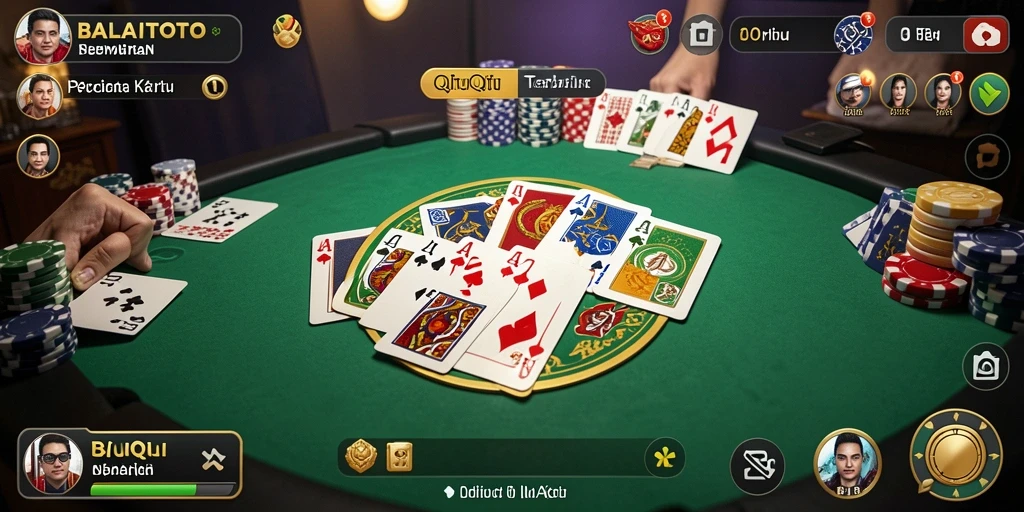 Tampilan gameplay QiuQiu yang mendebarkan dan interaktif.