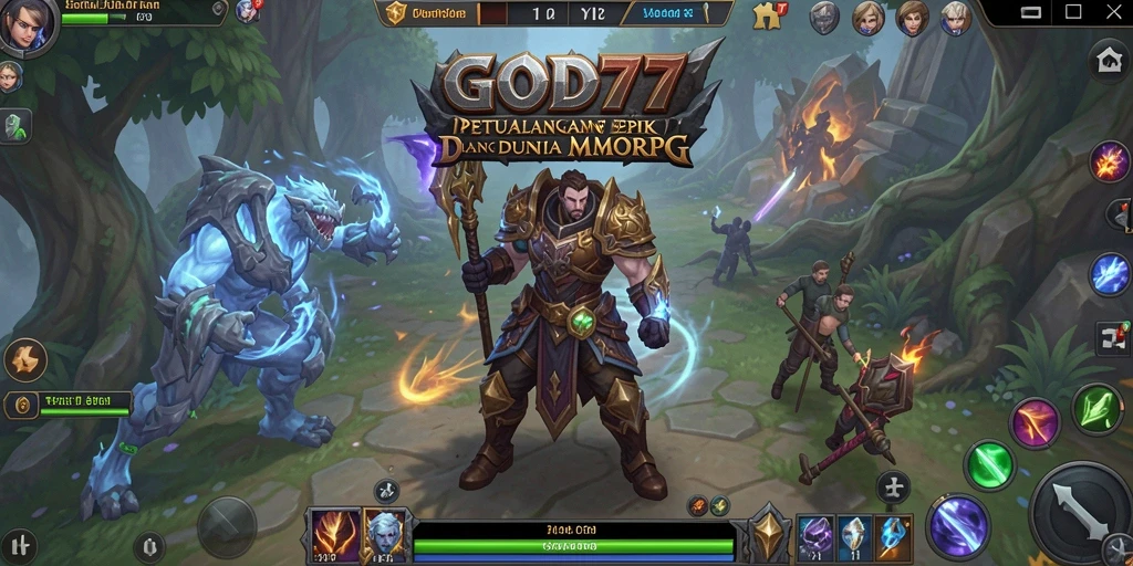 Tampak layar permainan <strong>GOD77</strong> dengan pertempuran epik dan karakter yang menarik.