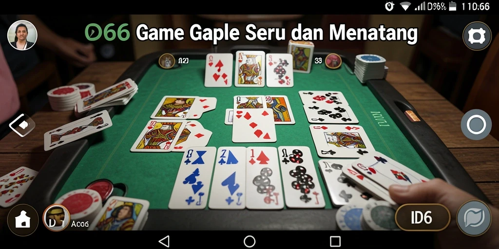 Tampilan seru gameplay Gaple di ID66 dengan pemain aktif.