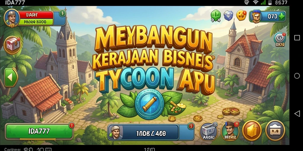 Screenshot gameplay <strong>IDA777</strong> yang menunjukkan pembangunan kerajaan bisnis.