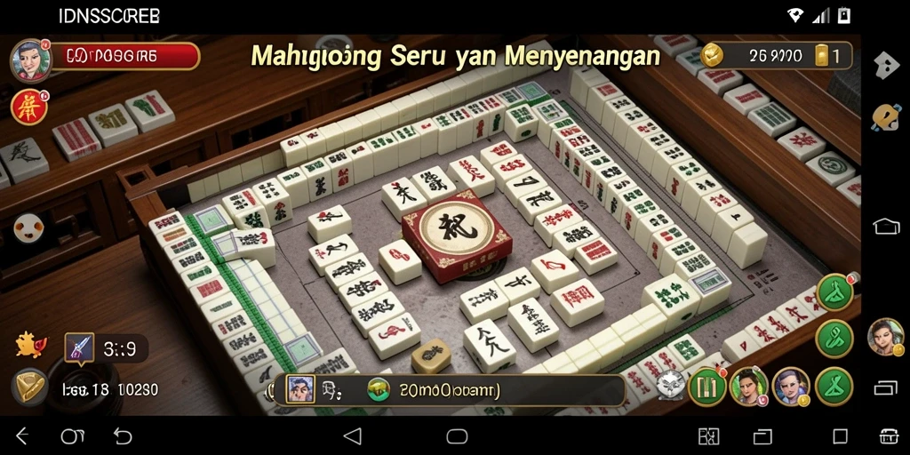 Tampilan gameplay seru IDNSCORE dengan suasana Mahjong yang mengasyikkan.