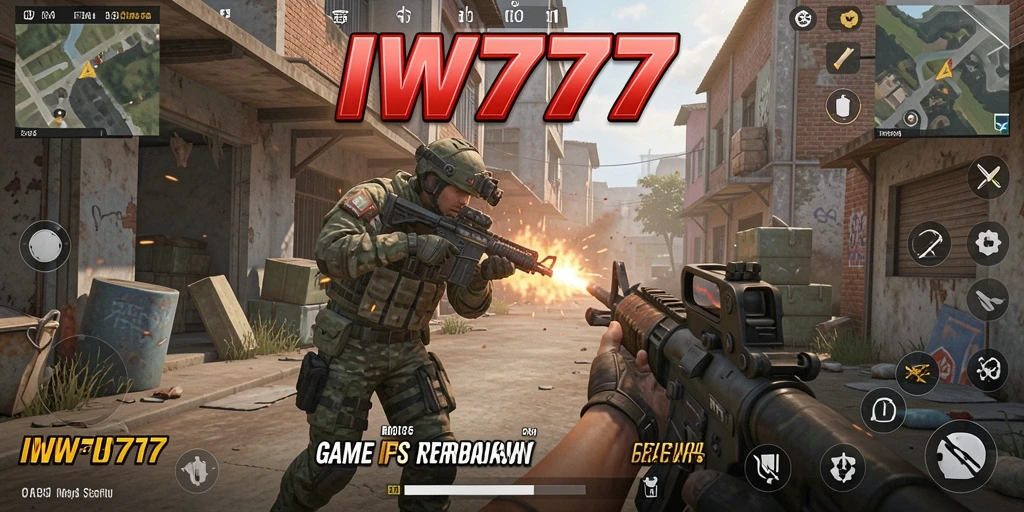 Tangkapan layar dari gameplay IW777 menampilkan aksi tembak-menembak yang mendebarkan.