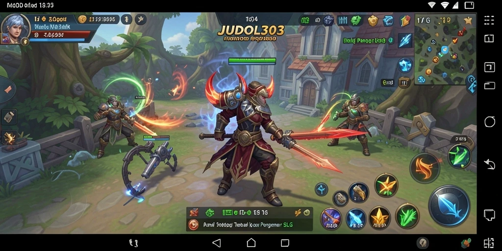 Screenshot gameplay JUDOL303 yang menampilkan strategi dan pertempuran SLG.