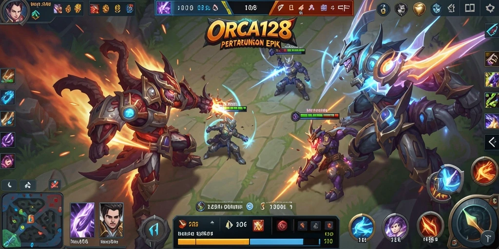 Tampilan menarik dari permainan MOBA yang seru dan kompetitif.