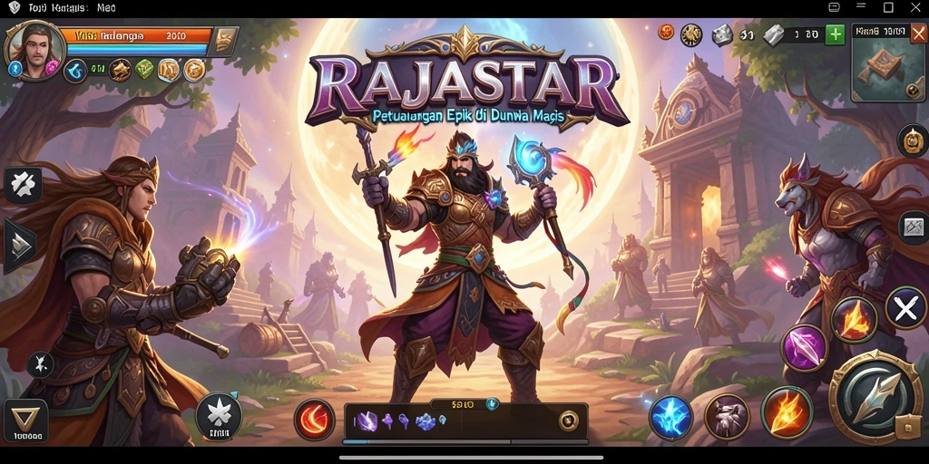 Tampilan gameplay RAJASTAR yang menakjubkan dan penuh aksi.