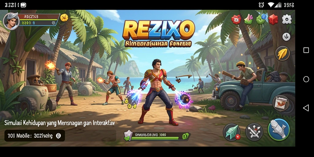 Tampilan gameplay REZIXO yang seru dan imersif dalam simulasi kehidupan.