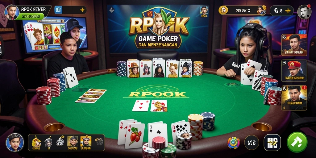 Screenshot gameplay RPOK yang menunjukkan aksi poker seru.