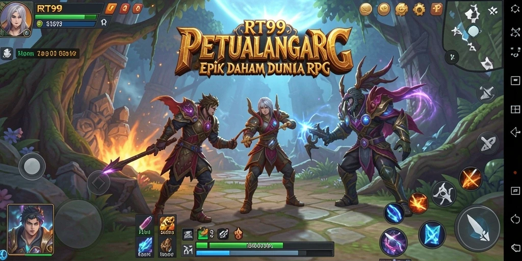 Tampilan interaksi karakter dalam gameplay RPG RT99.