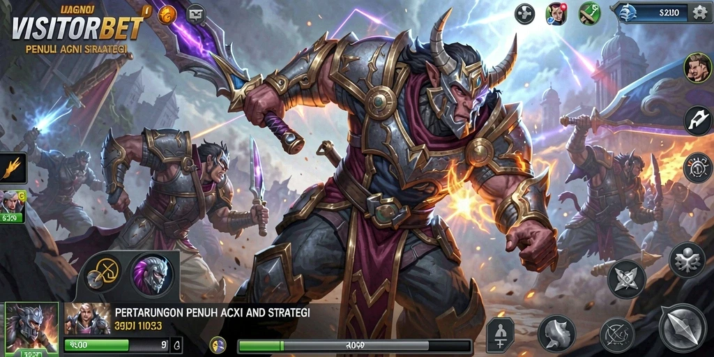 Tampilan gameplay seru di arena pertarungan VISITORBET.