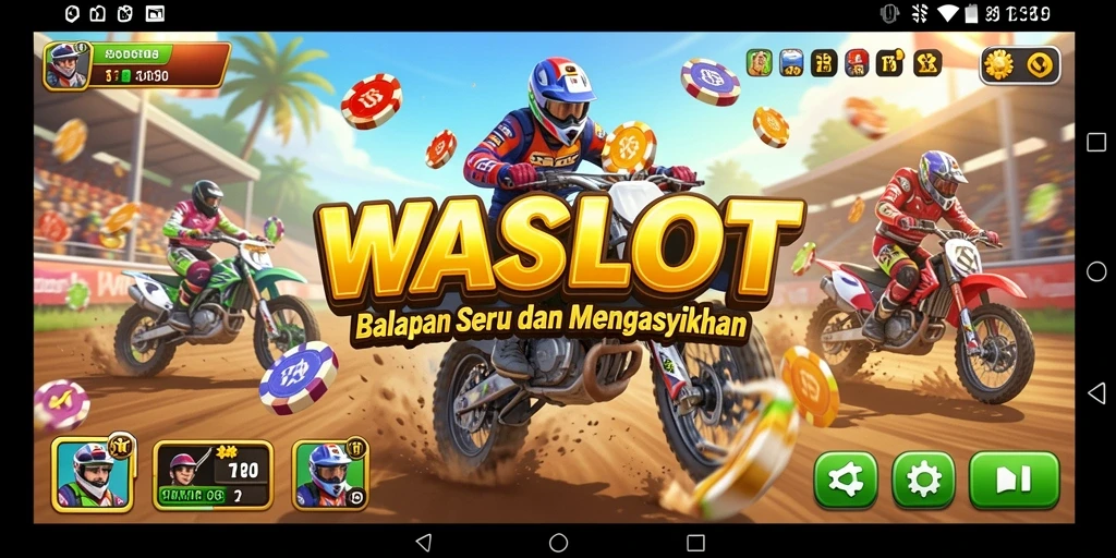 Tampilan gameplay balap yang menegangkan di WASLOT.